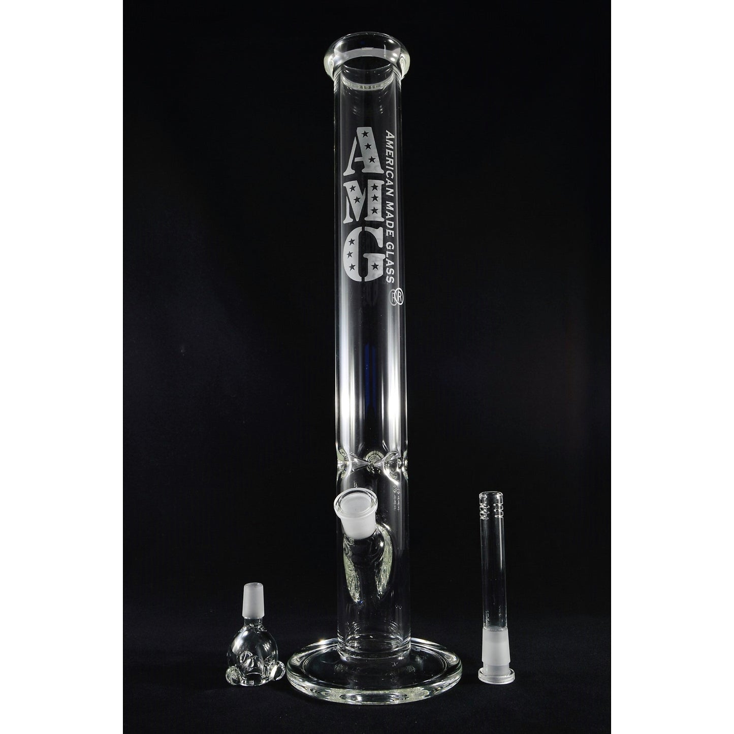 AMG Glass Massive 18 inch Clear Straight Tube Bong Water Pipe