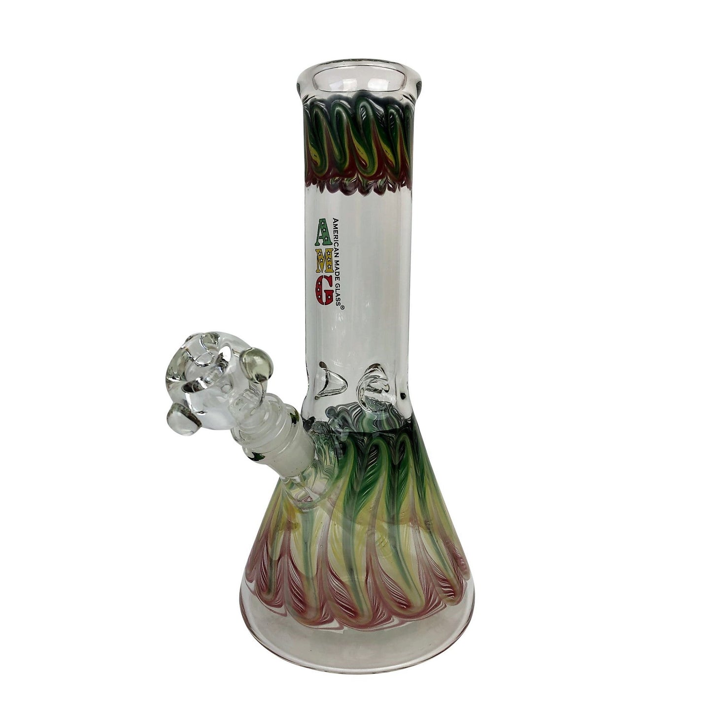 AMG Glass 10 inch Rasta Glass Water Pipe Bong