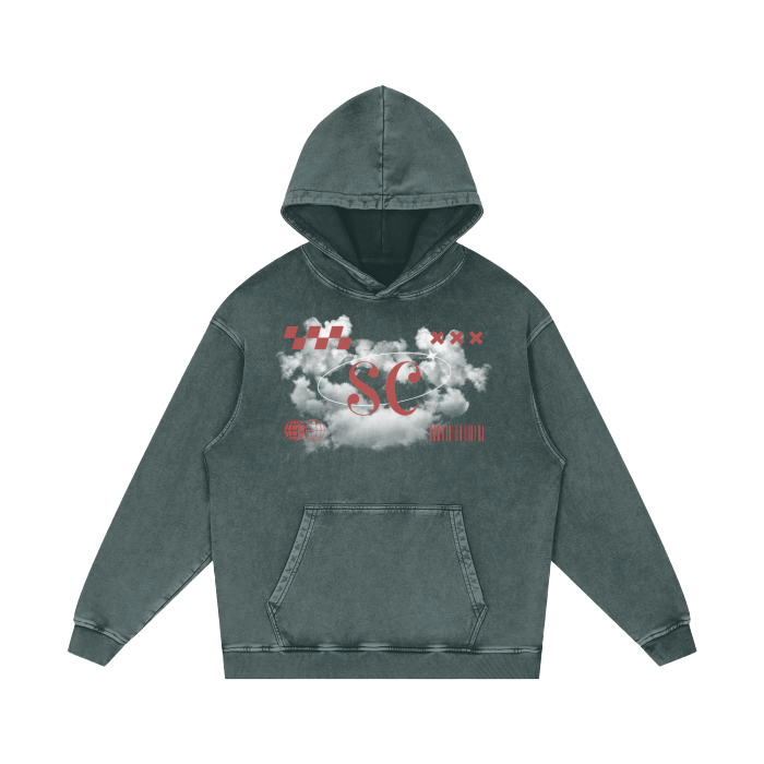 SMOKING CLASSICS Acid Wash Oversize Hoodie