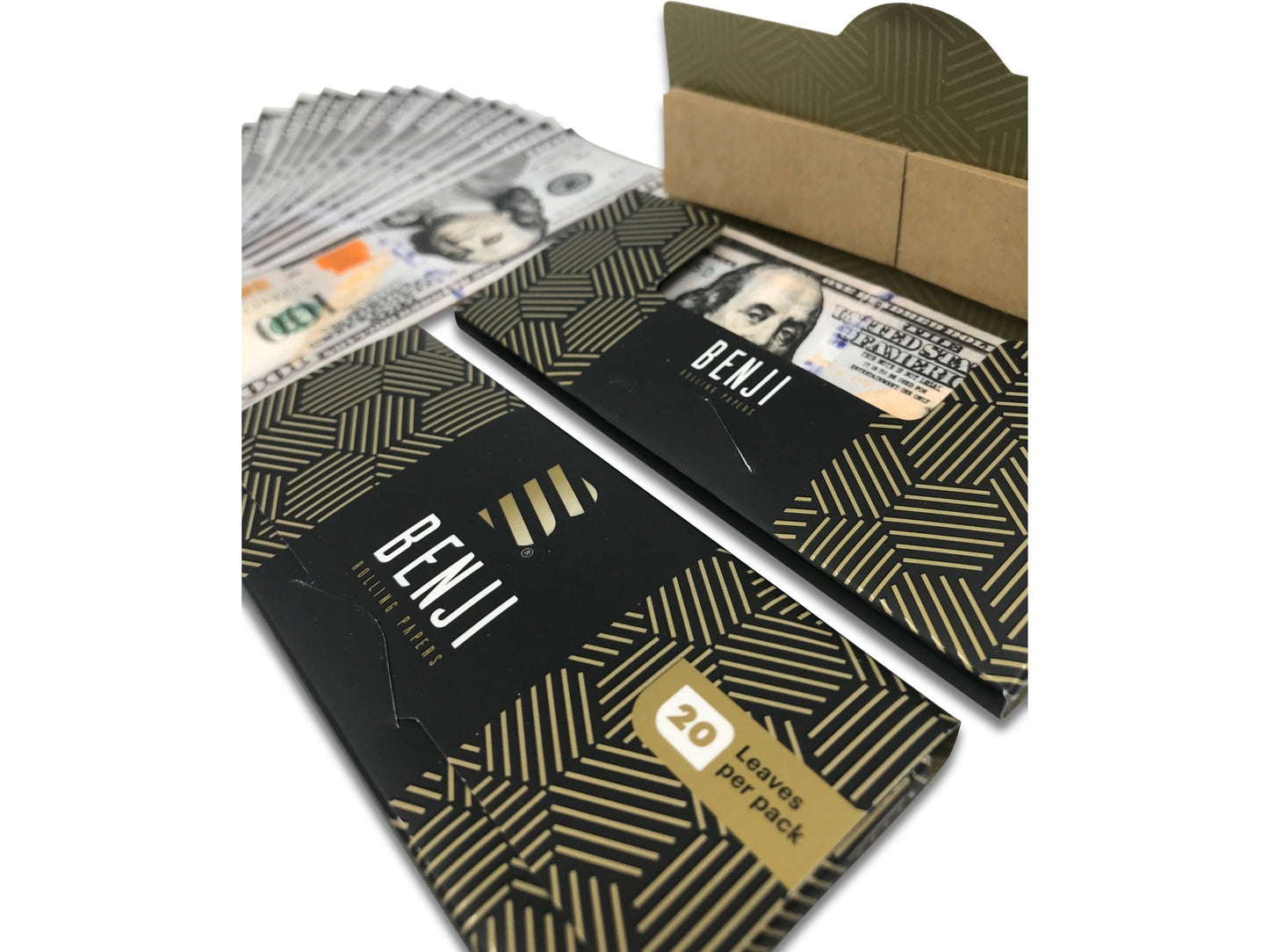 Benji $100 print Rolling Paper Booklets (box of 24)